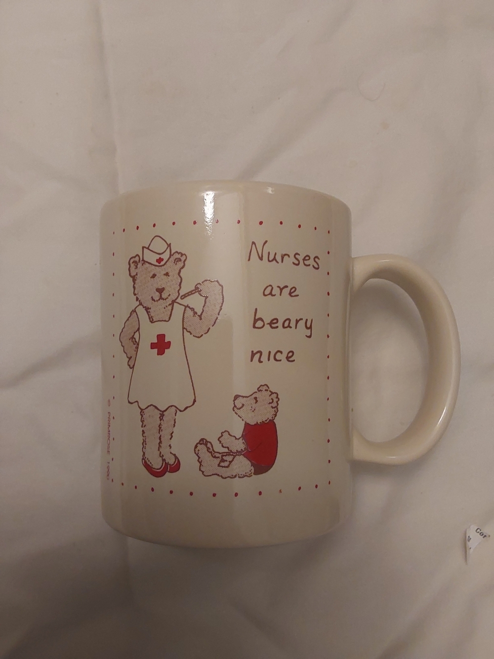 Vintage 1990 Mug. Nurses Are Beary Nice Ceramic Coffee Cup By Primrose